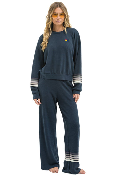 RUGBY STITCH WIDE LEG POCKET SWEATPANTS - CHARCOAL // CHARCOAL