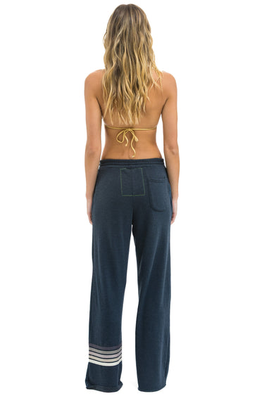 RUGBY STITCH WIDE LEG POCKET SWEATPANTS - CHARCOAL // CHARCOAL