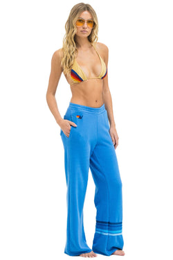 RUGBY STITCH WIDE LEG POCKET SWEATPANTS - COBALT // BLUE