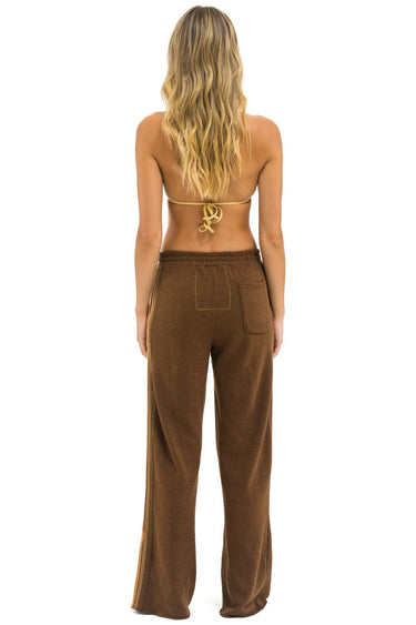 5 STRIPE WIDE LEG POCKET SWEATPANTS - CHOCOLATE // ESPRESSO