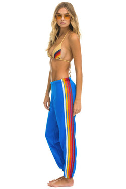 5 STRIPE SWEATPANTS - ADVENTURE BLUE // RAINBOW WHITE