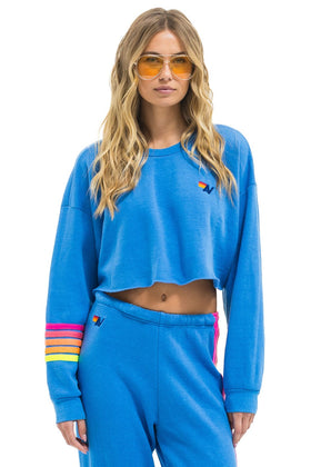 RUGBY STITCH CROPPED CREW SWEATSHIRT RELAXED