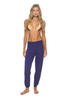 5 STRIPE SWEATPANTS - DEEP PURPLE