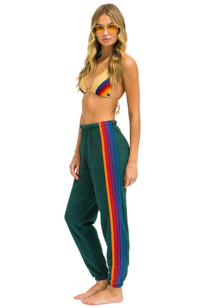 5 STRIPE SWEATPANTS - FOREST // PURPLE // ORANGE