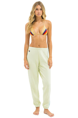 5 STRIPE SWEATPANTS - LIME CREAM // SEAFOAM