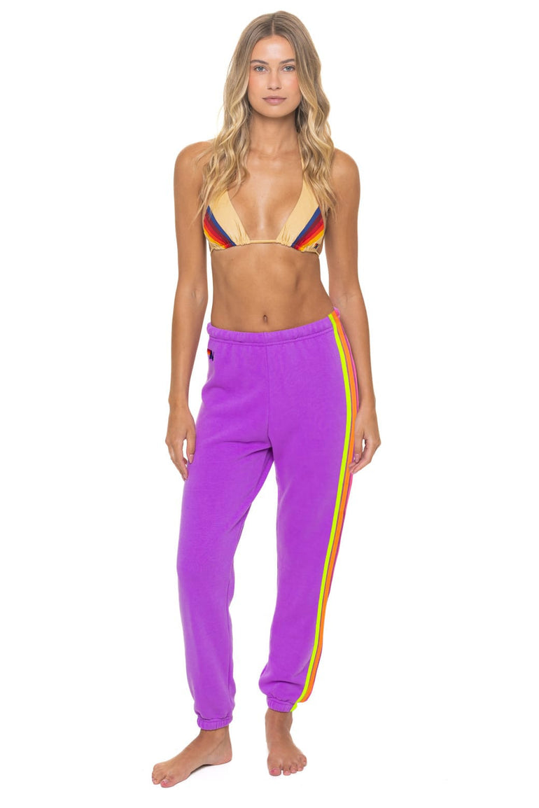 5 STRIPE SWEATPANTS - MAGENTA // YELLOW BLUE
