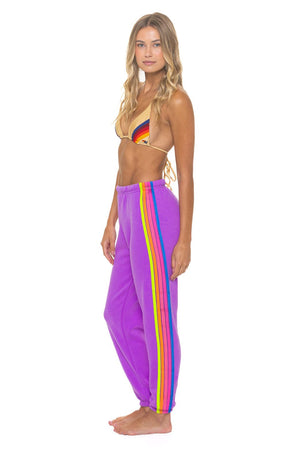 5 STRIPE SWEATPANTS - MAGENTA // YELLOW BLUE