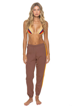 5 STRIPE SWEATPANTS - MOCHA
