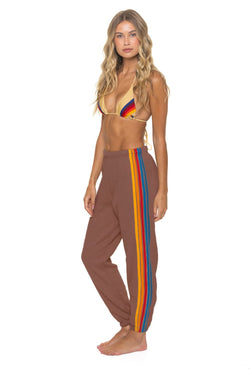 5 STRIPE SWEATPANTS - MOCHA