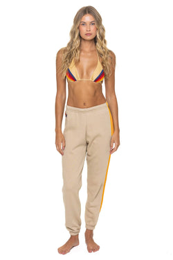 5 STRIPE SWEATPANTS - SAND