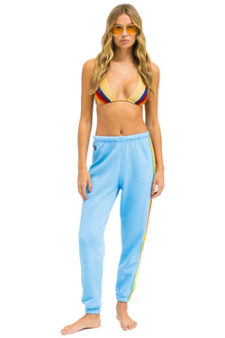 5 STRIPE SWEATPANTS - SKY // RAINBOW