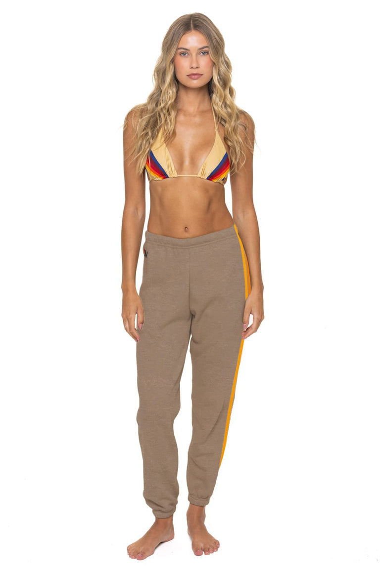 5 STRIPE SWEATPANTS - TAUPE