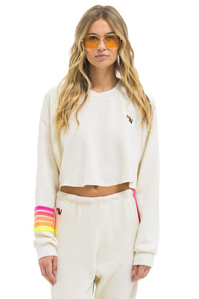 RUGBY STITCH CROPPED CREW SWEATSHIRT RELAXED
