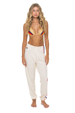 WOMEN'S 5 STRIPE AMERICA SWEATPANTS - VINTAGE WHITE // USA