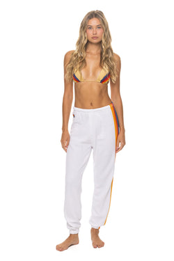 5 STRIPE SWEATPANTS - WHITE