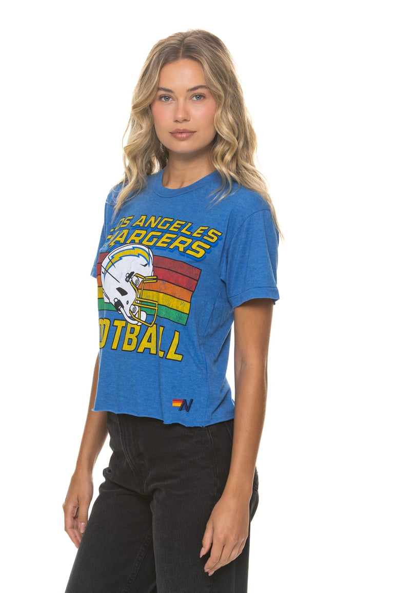 LOS ANGELES CHARGERS HELMET BOYFRIEND TEE - COBALT