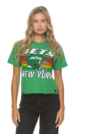 NEW YORK JETS HELMET BOYFRIEND TEE - KELLY GREEN