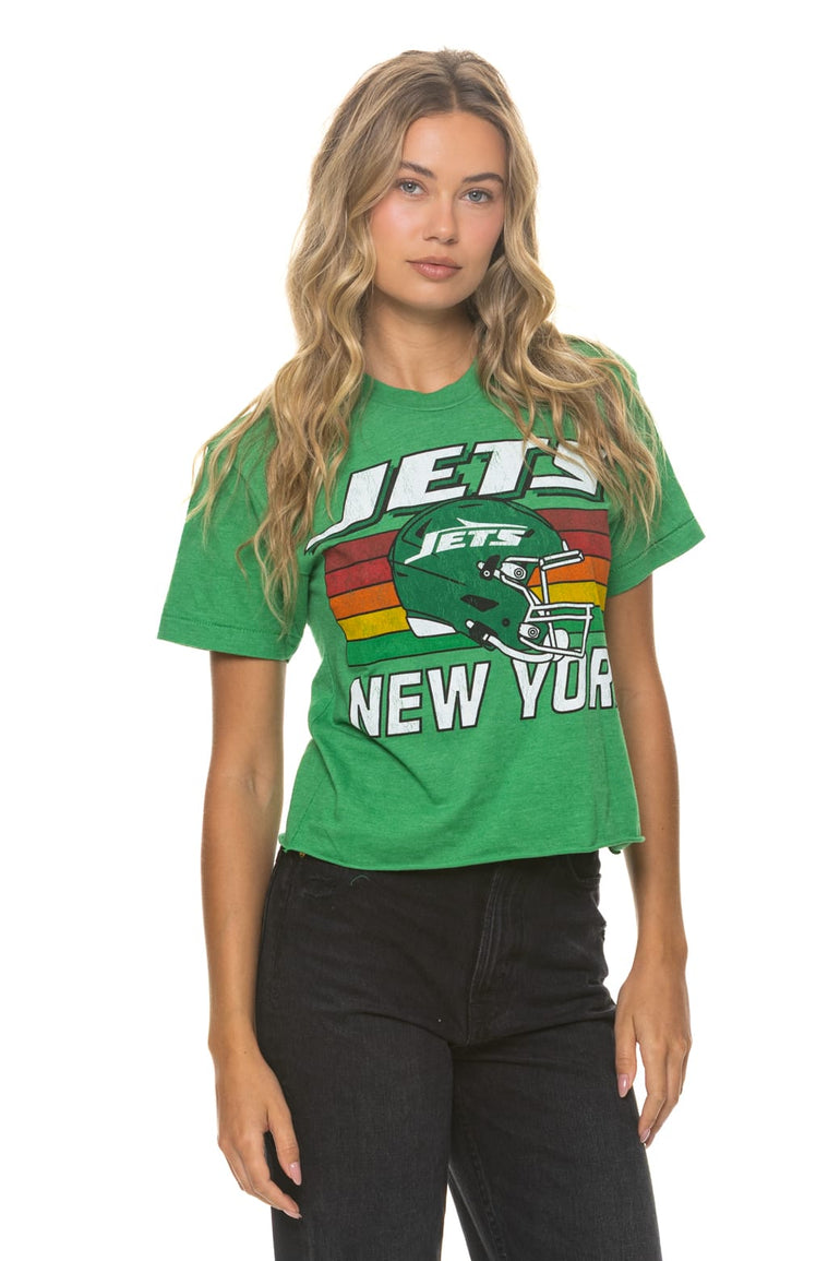 NEW YORK JETS HELMET BOYFRIEND TEE - KELLY GREEN