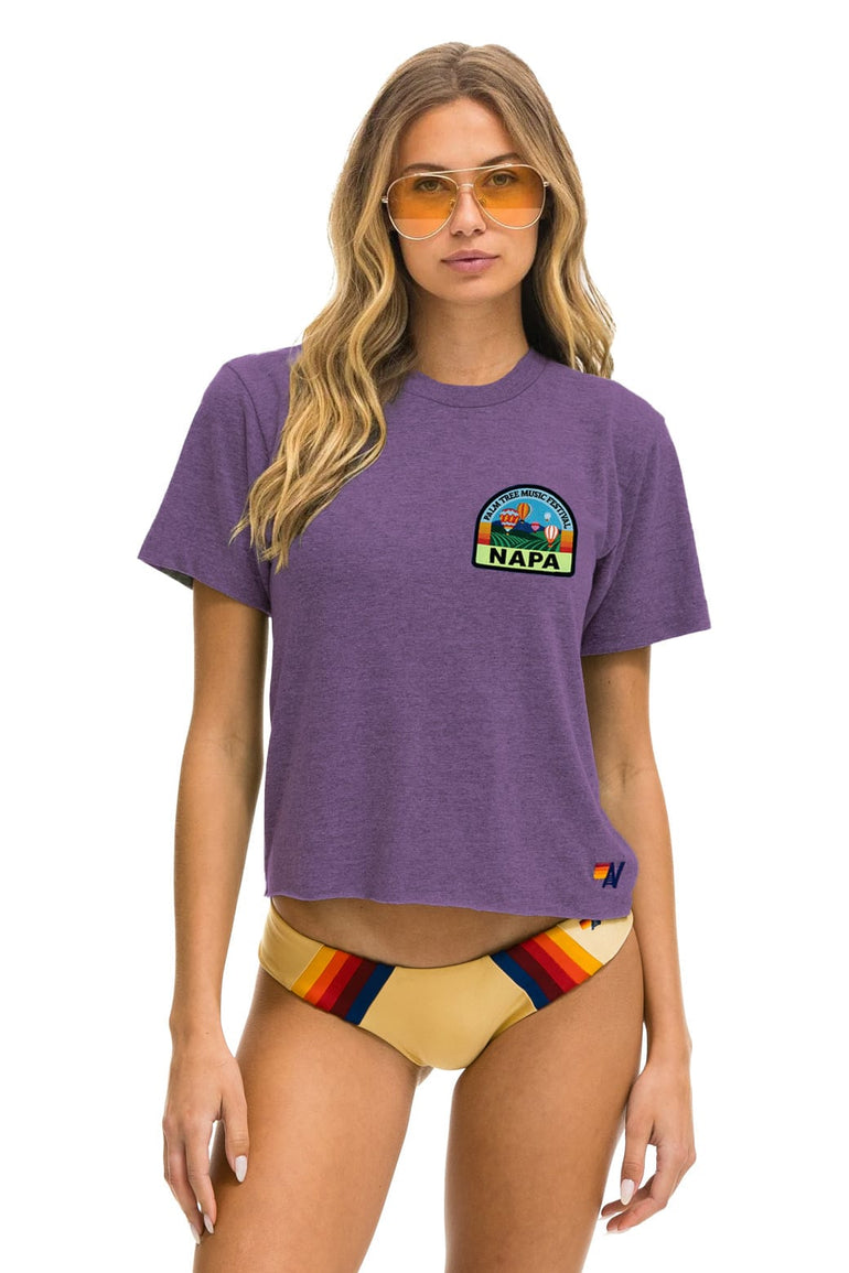 PALM TREE FESTIVAL NAPA 2026 BOYFRIEND TEE - GRAPE