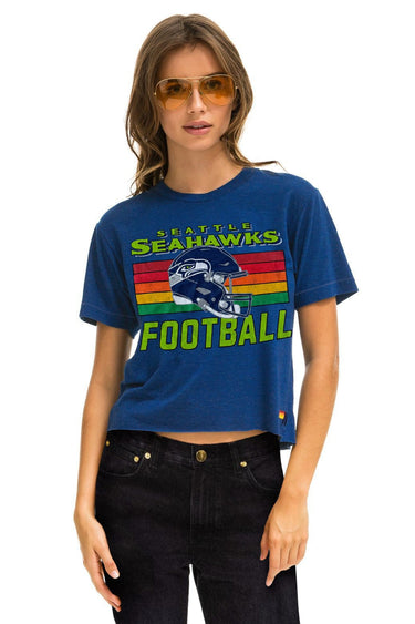 SEATTLE SEAHAWKS HELMET BOYFRIEND TEE - ROYAL