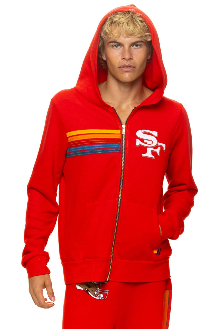 SAN FRANCISCO 49ERS ZIP HOODIE - RED