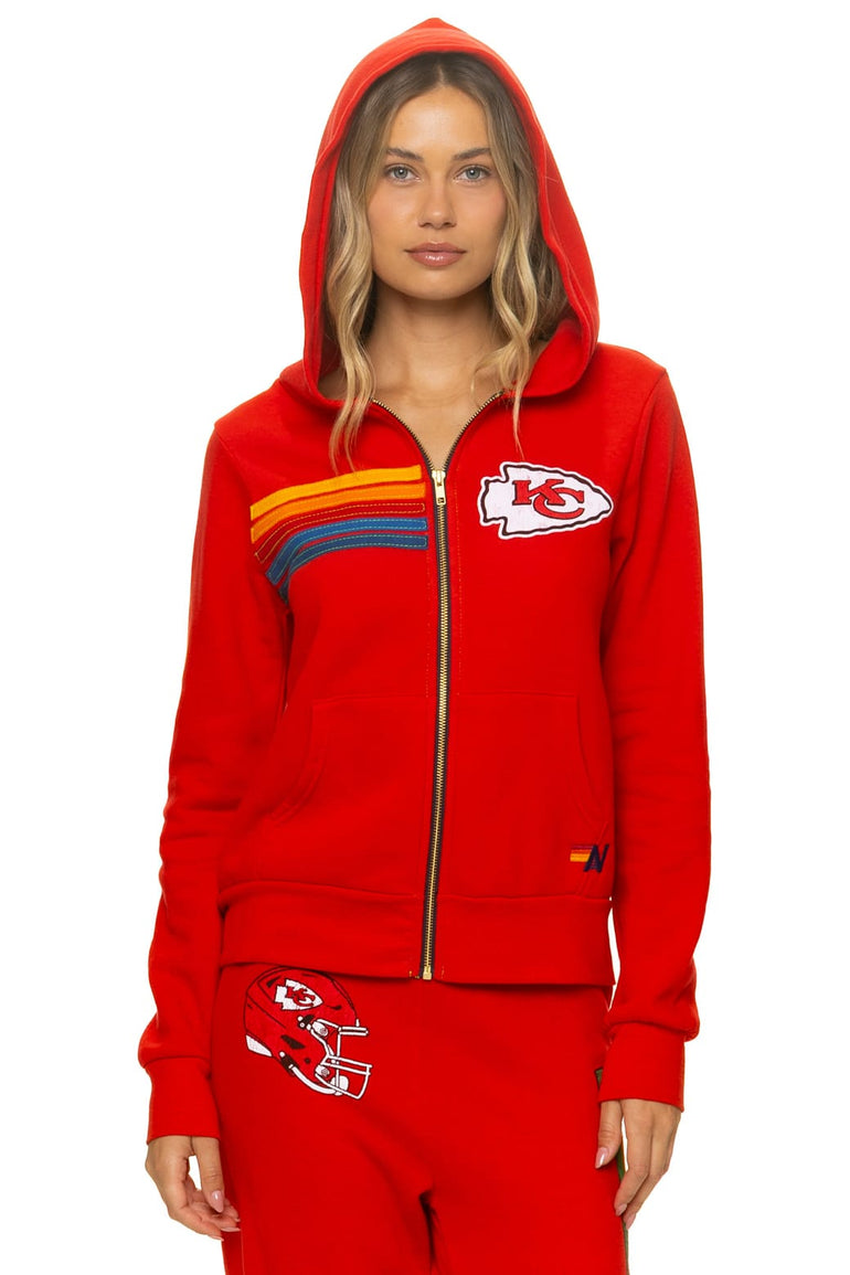 KANSAS CITY CHIEFS ZIP HOODIE - RED