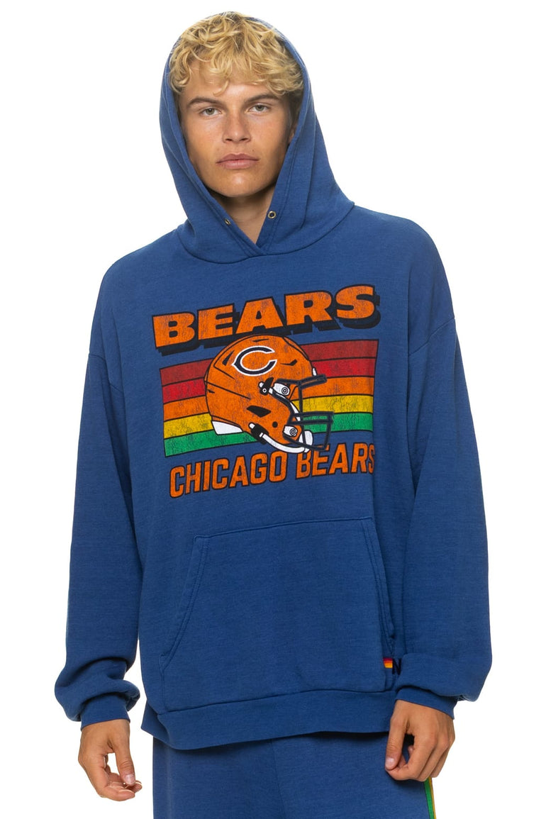 CHICAGO BEARS HELMET RELAXED PULLOVER HOODIE - ROYAL