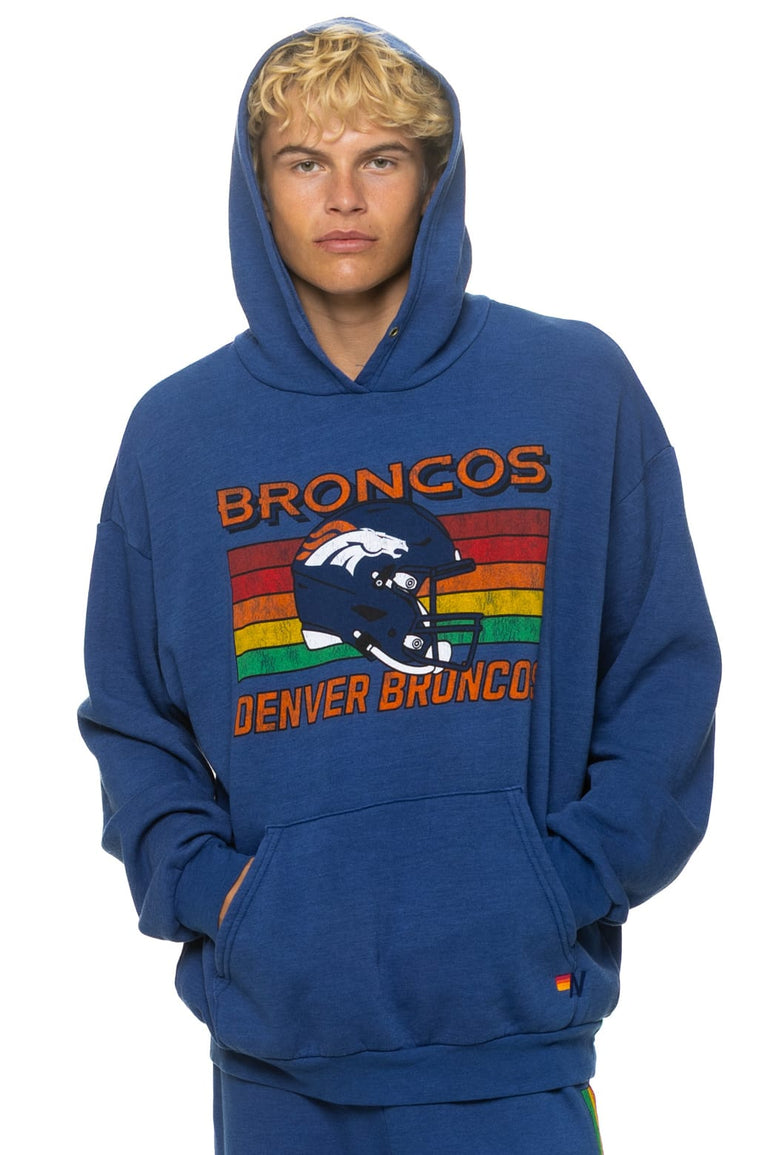 DENVER BRONCOS HELMET RELAXED PULLOVER HOODIE - ROYAL