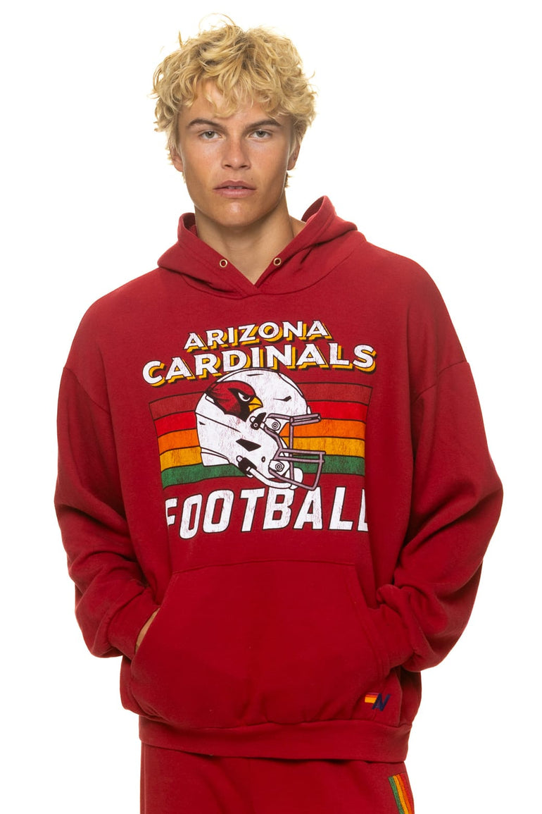 ARIZONA CARDINALS HELMET RELAXED PULLOVER HOODIE - CRIMSON