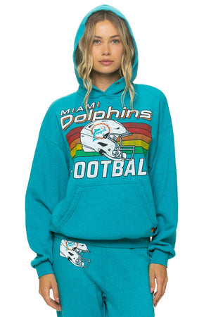 MIAMI DOLPHINS HELMET RELAXED PULLOVER HOODIE - MARINE BLUE
