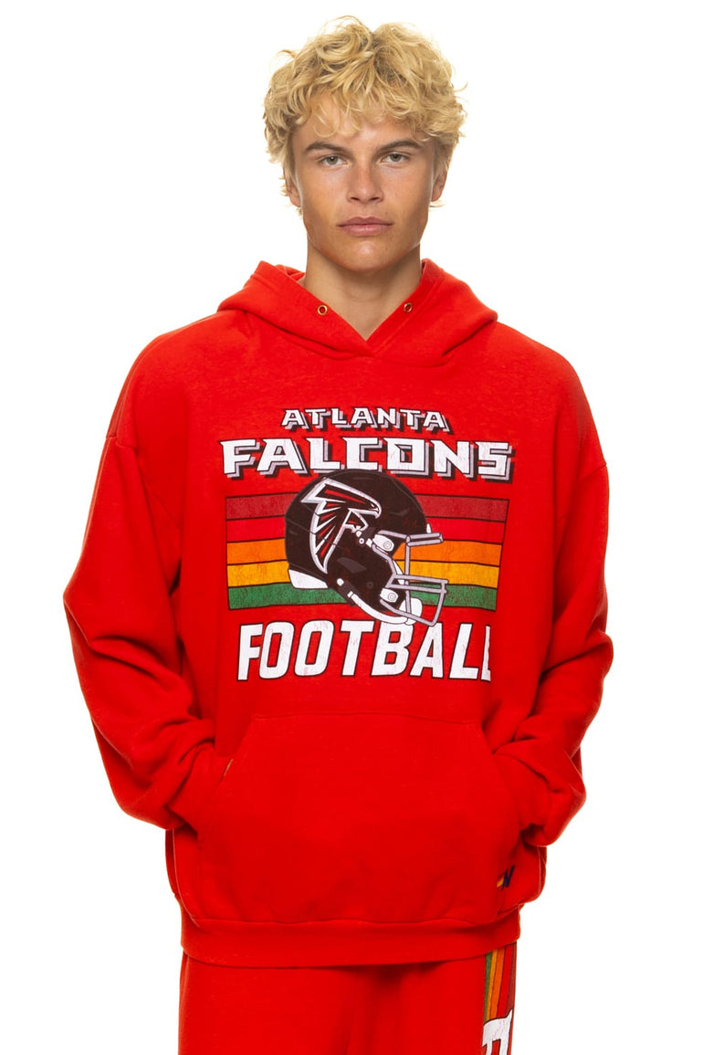 ATLANTA FALCONS HELMET RELAXED PULLOVER HOODIE - RED