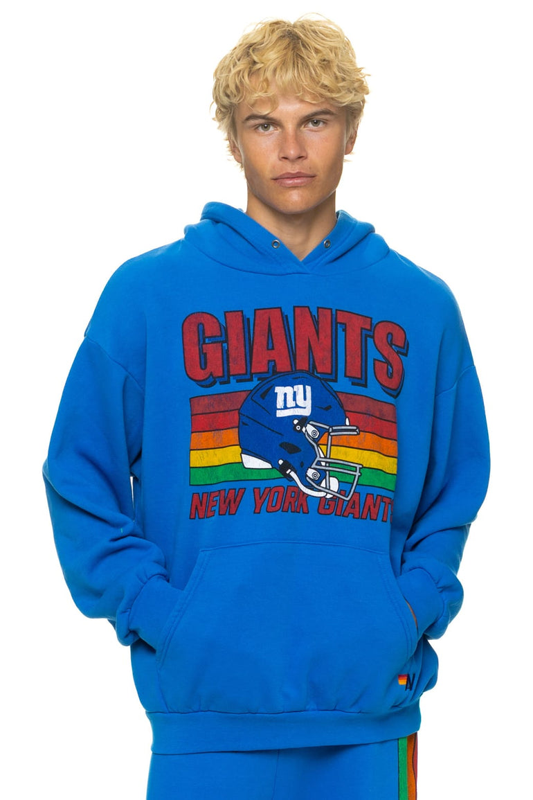 NEW YORK GIANTS HELMET RELAXED PULLOVER HOODIE - ADVENTURE BLUE