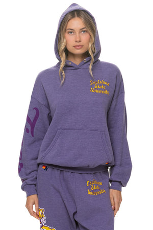 LSU TIGER RELAXED PULLOVER HOODIE  - GRAPE