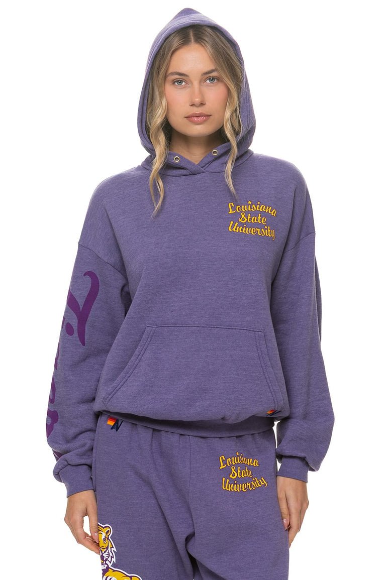 LSU TIGER RELAXED PULLOVER HOODIE  - GRAPE