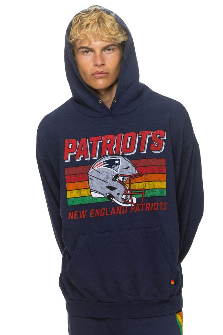 NEW ENGLAND PATRIOTS HELMET RELAXED PULLOVER HOODIE - NAVY