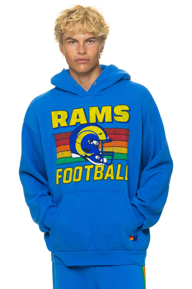 LOS ANGELES RAMS HELMET RELAXED PULLOVER HOODIE - OCEAN