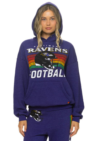 BALTIMORE RAVENS HELMET RELAXED PULLOVER HOODIE - DEEP PURPLE