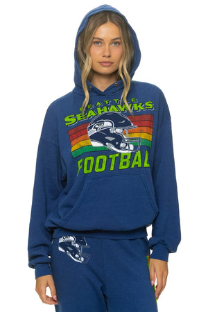 SEATTLE SEAHAWKS HELMET RELAXED PULLOVER HOODIE - ROYAL