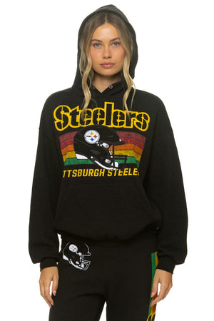 PITTSBURGH STEELERS HELMET RELAXED PULLOVER HOODIE - BLACK