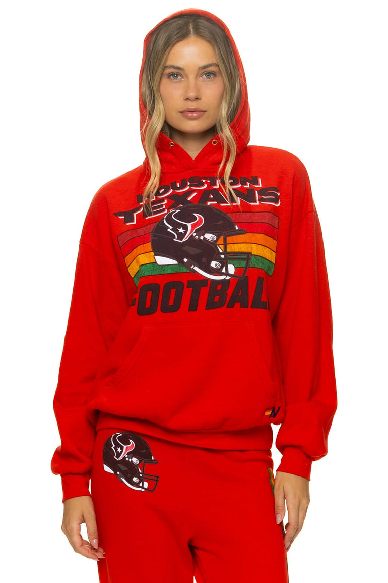 HOUSTON TEXANS HELMET RELAXED PULLOVER HOODIE - RED