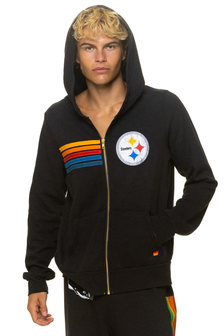PITTSBURGH STEELERS ZIP HOODIE - BLACK