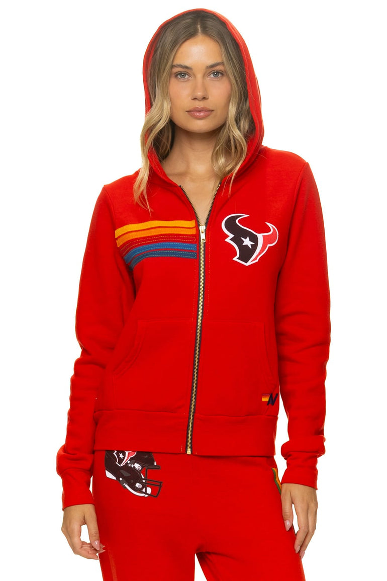 HOUSTON TEXANS ZIP HOODIE - RED