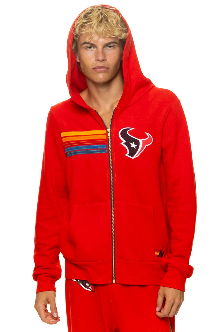 HOUSTON TEXANS ZIP HOODIE - RED