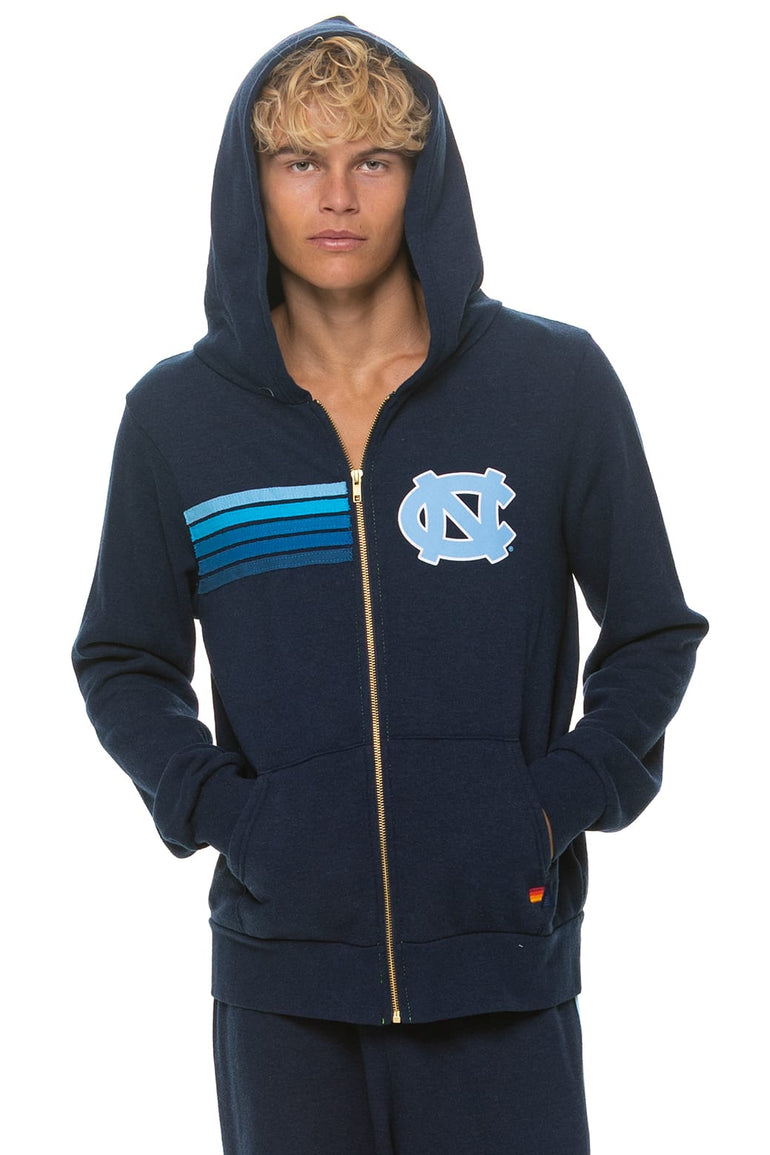 UNC 2026 5 STRIPE ZIP HOODIE - NAVY // BLUE