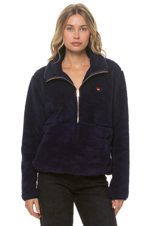 TEDDY UNISEX HALF ZIP JACKET - NAVY