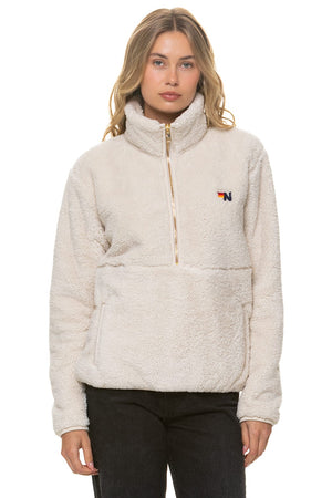 TEDDY UNISEX HALF ZIP JACKET - VINTAGE WHITE