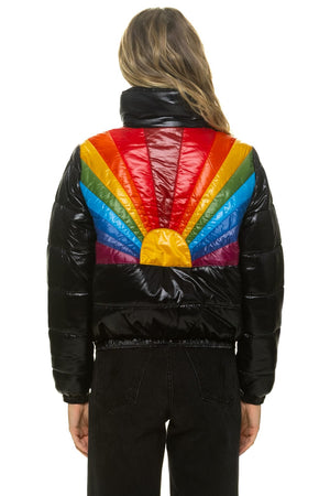 SUNBURST APRES PUFFER JACKET - GLOSSY BLACK