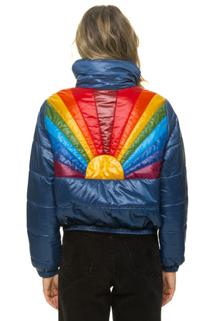 SUNBURST APRES PUFFER JACKET - GLOSSY DEEP BLUE