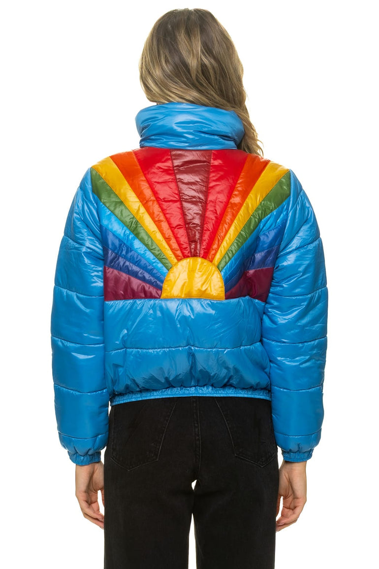 SUNBURST APRES PUFFER JACKET - GLOSSY OCEAN