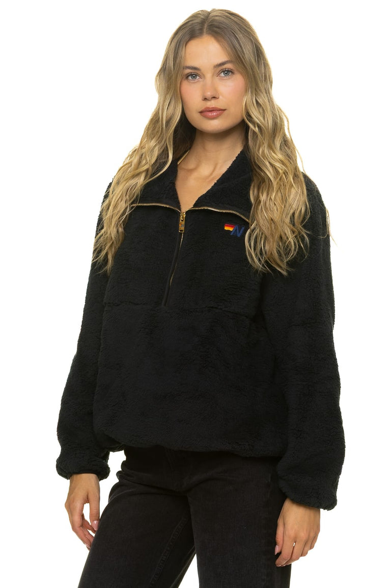 TEDDY APRES HALF ZIP JACKET - BLACK
